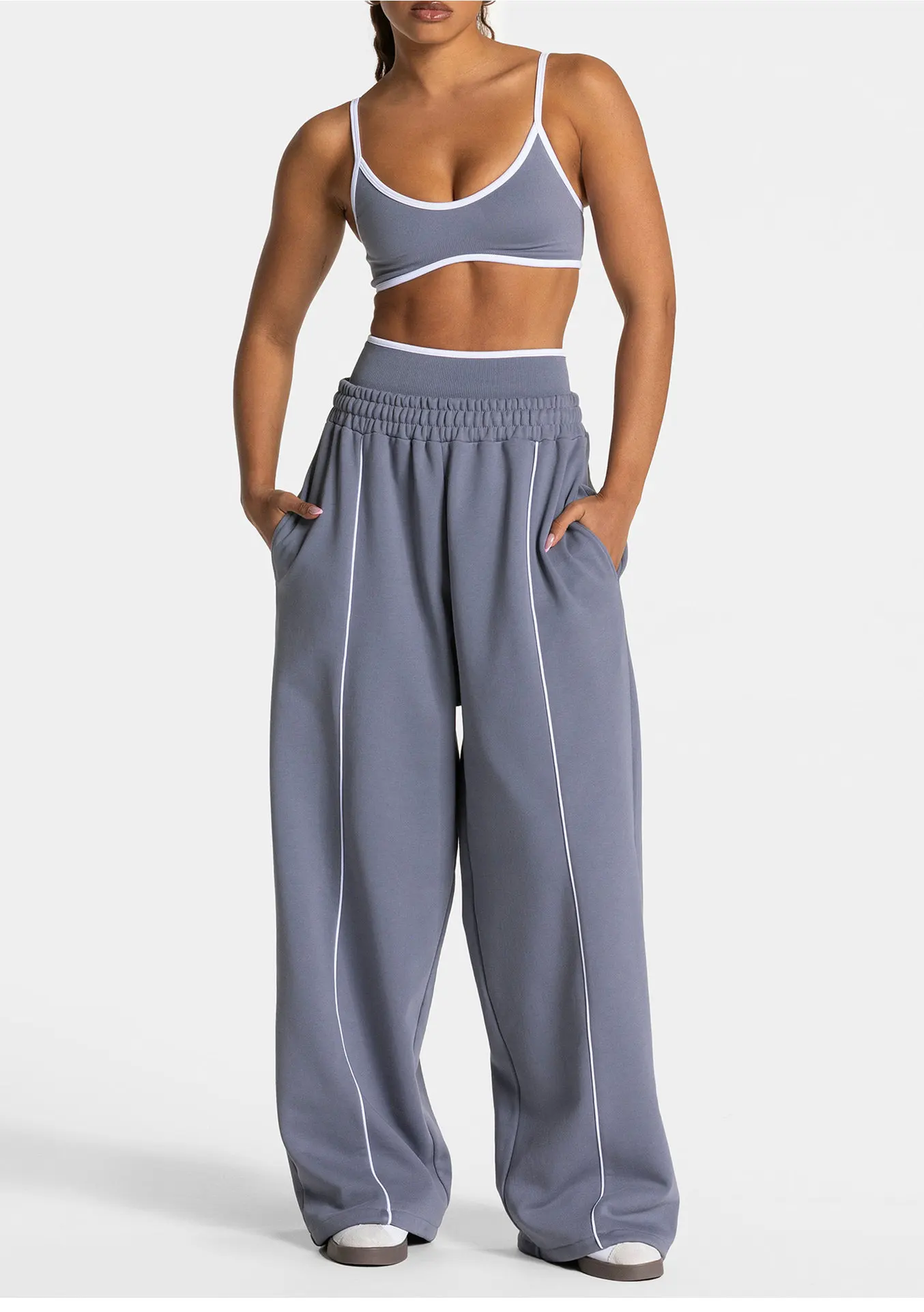 Pantalon Large Sport Femme avec Poches