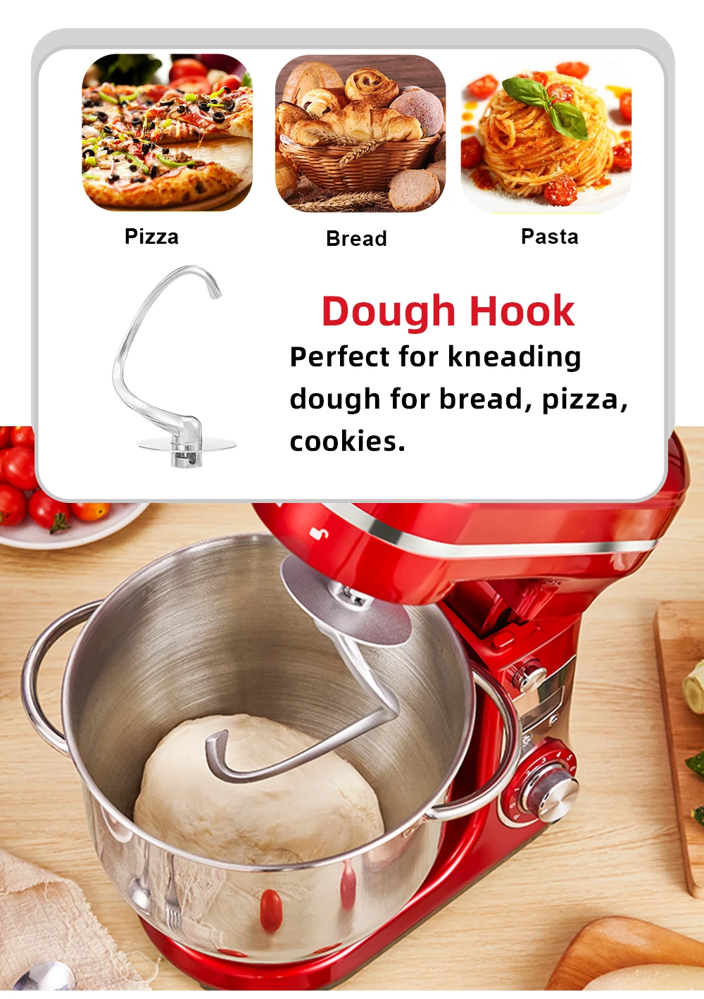 Egg White Whisk Dough Hooks Flat Beater for Stand Mixer Spare Parts Stainless steel aluminium alloy