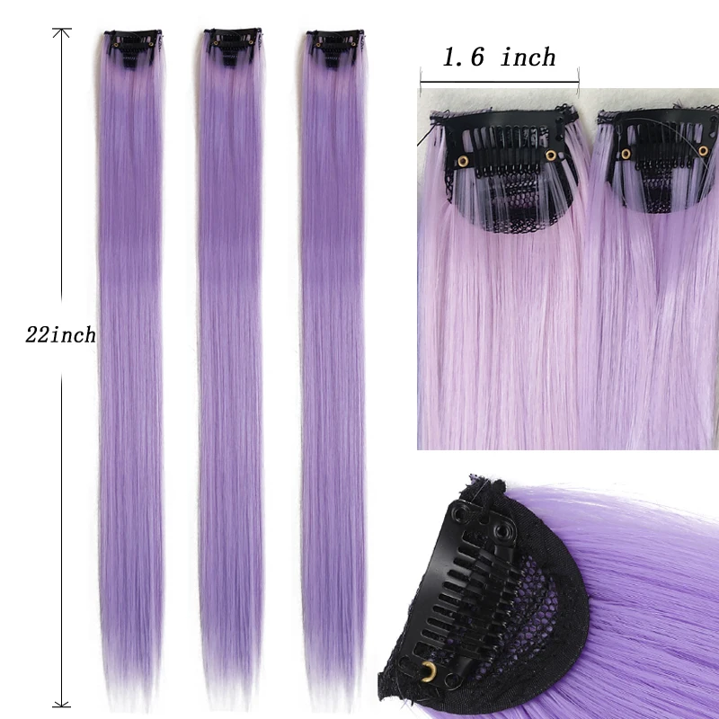 Clip In Hair Extensions 22" Straight for Kids