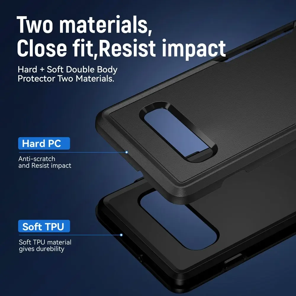 Heavy Duty Hybrid Shockproof Frosted Armor Cover - Solid Color Rugged Protective Case