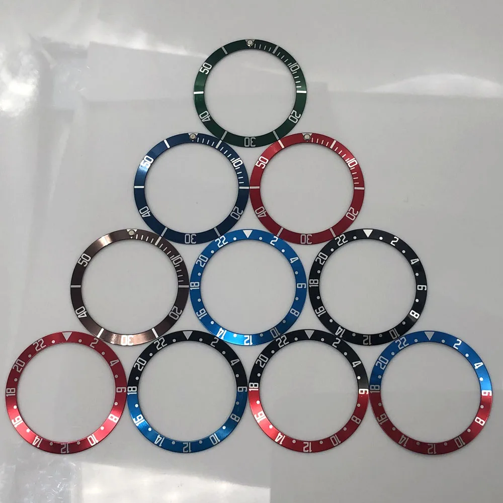 Aluminum Bezel Watch Parts - Multicolor Variety, 39.5mm Outer Diameter