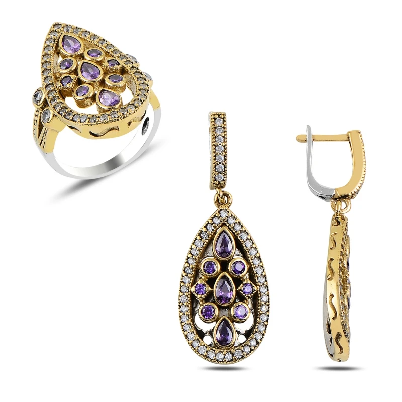 

Silver 925 Sterling Zircon Cubic Zirconia Authentic Set