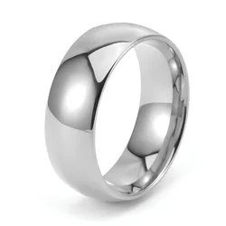 Elegant Tungsten Carbide Wedding Bands with Classic Comfort Fit Dome Design - 8 (8mm Silver)