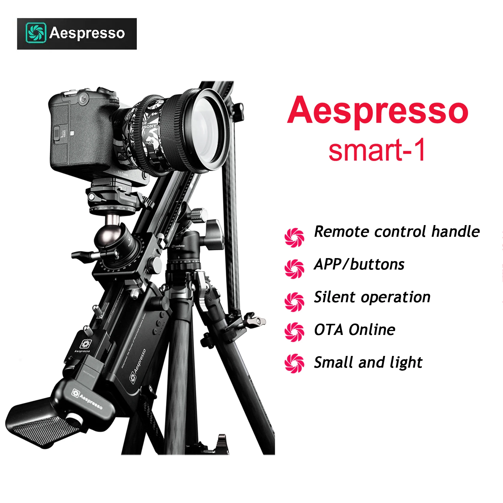 Aespresso SMART-1 Camera Slider Hand-held Multifunctional Electric APP/buttons Remote control handle Silent Sliders
