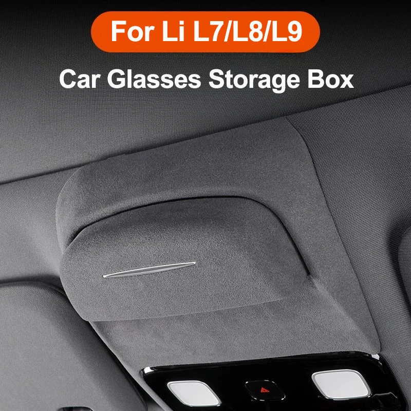 

For Li Lixiang One L7 L8 L9 2022 2023 Car Sunroof Fur Sunglasses Storage Box Car Glasses Case fit L7/L8/L9