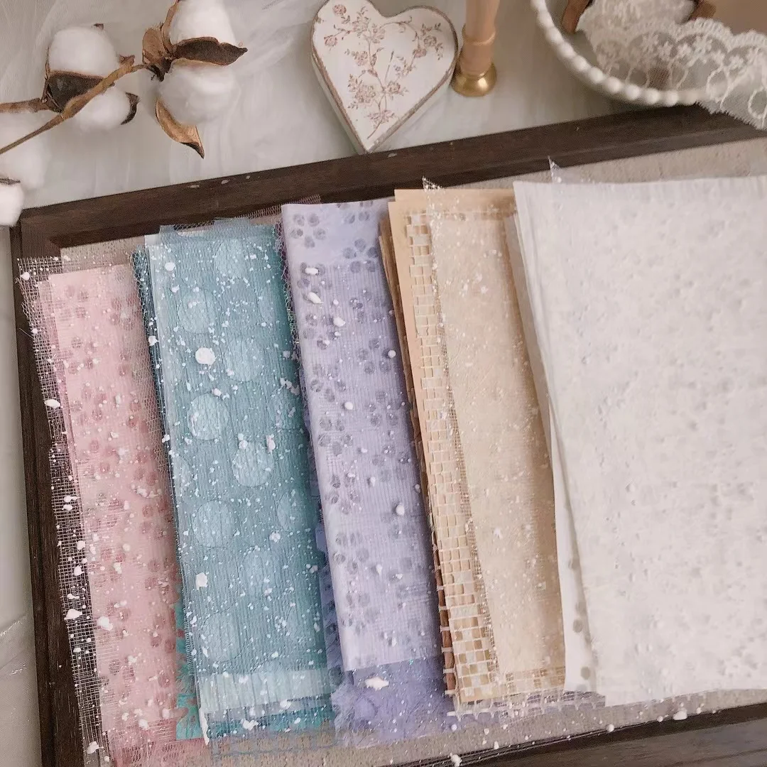 10Pcs A5 빈티지 스타일 거즈 특수 종이 혼합 재료 스크랩북 장식 종이 DIY 공예 콜라주 저널 티슈 페이퍼