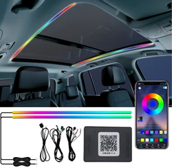 2Pcs 110cm Sunroof LED Strip Symphony Ambient Light RGB Universal Car Roof Interior Skylight Atmosphere Acrylic Fiber Optic Lamp