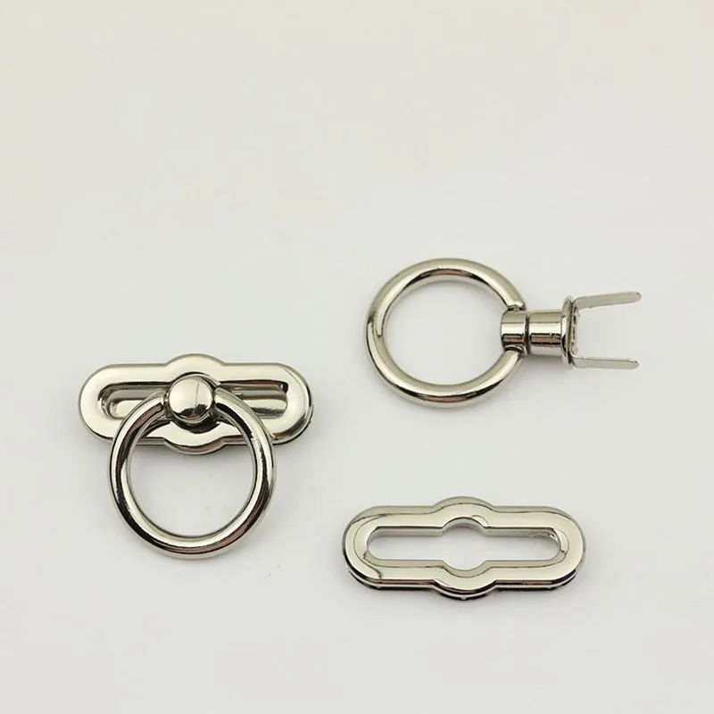 10pcs Fashion Metal O Ring Turn Lock Durable Lock Clasp for DIY Handbag Bag Purse Luggage Hardware Closure Bag Parts Accessories