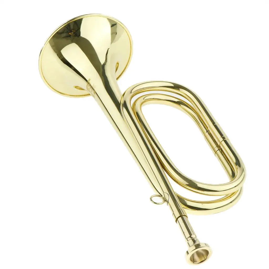 Brass Cavalry Trumpet Bugle for Scouting Marching Band Golden