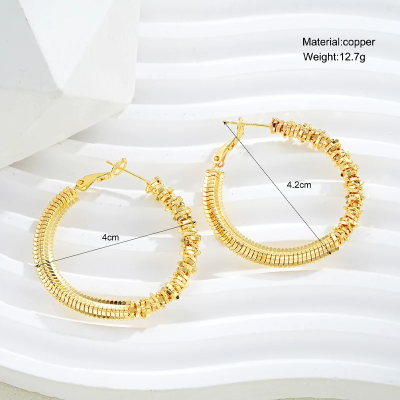 New Fashion Classic Simple Big Round Unique Design Hoop Earrings for Women Elegant Exquisite Irregular C Shape Earrings Jewelry