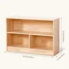 3-Compartment Wooden Storage Cabinet, 35.4" L, 2-Tier Toy Organizers and Storage, for Playroom, Nursery, Classroom, Kindergarten 2
