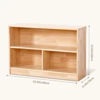 3-Compartment Wooden Storage Cabinet, 35.4" L, 2-Tier Toy Organizers and Storage, for Playroom, Nursery, Classroom, Kindergarten 2