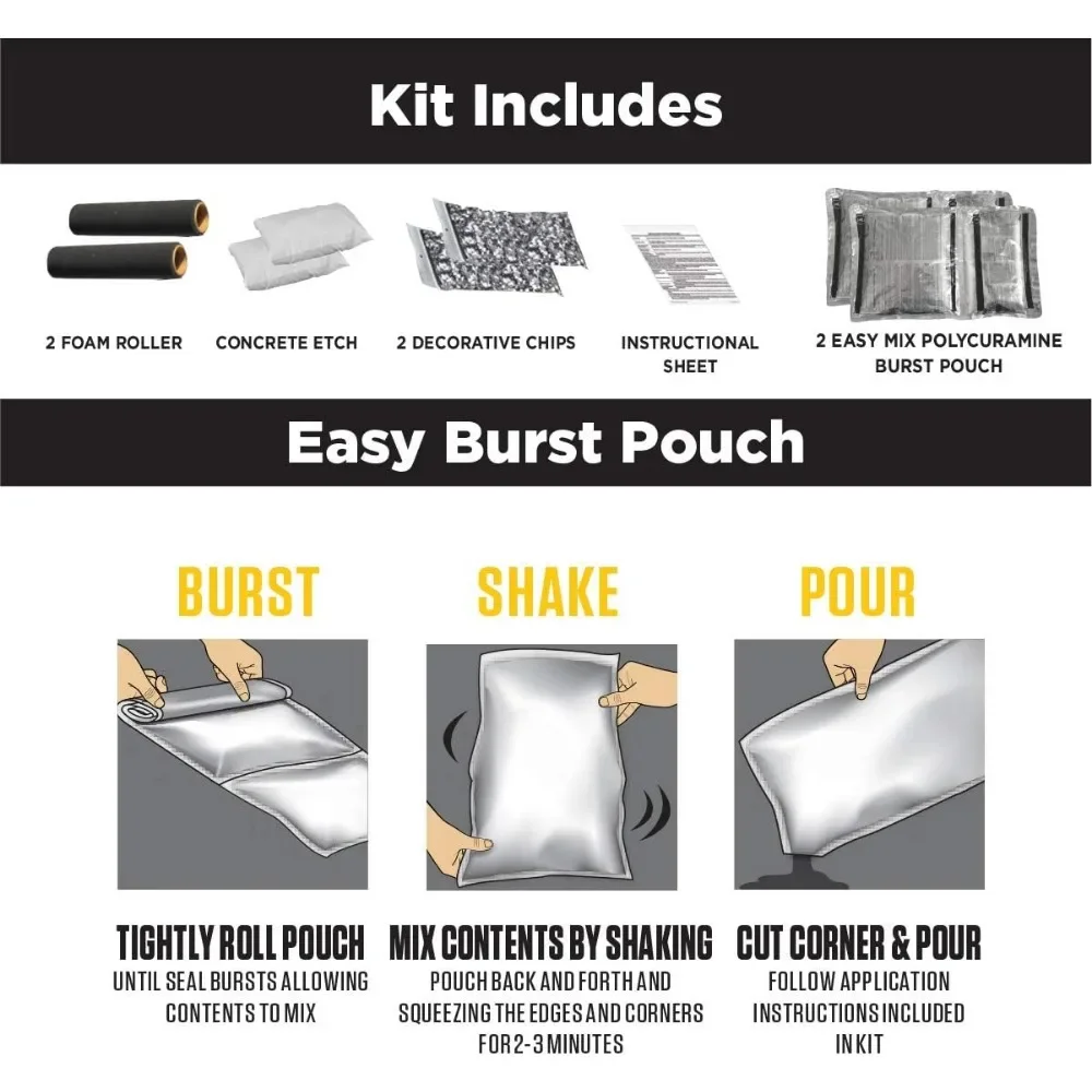 381087 RockSolid Polycuramine 2.5 Car Garage Floor Coating Kit, Modern Greige, 180 Fl Oz (Pack of 1)