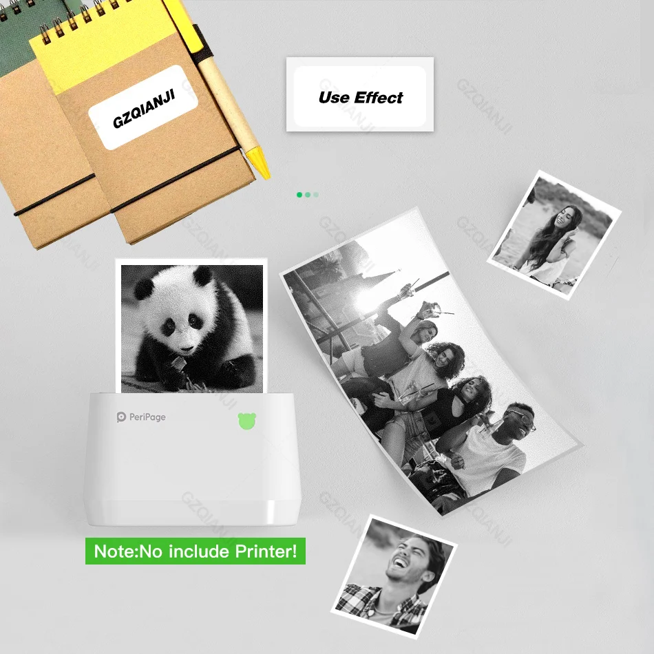 For Peripage A9 A9 Pro Official Photo Printer 77mm Thermal Paper Notes Sticker 10 Years Color Pure White Transparent Label Paper