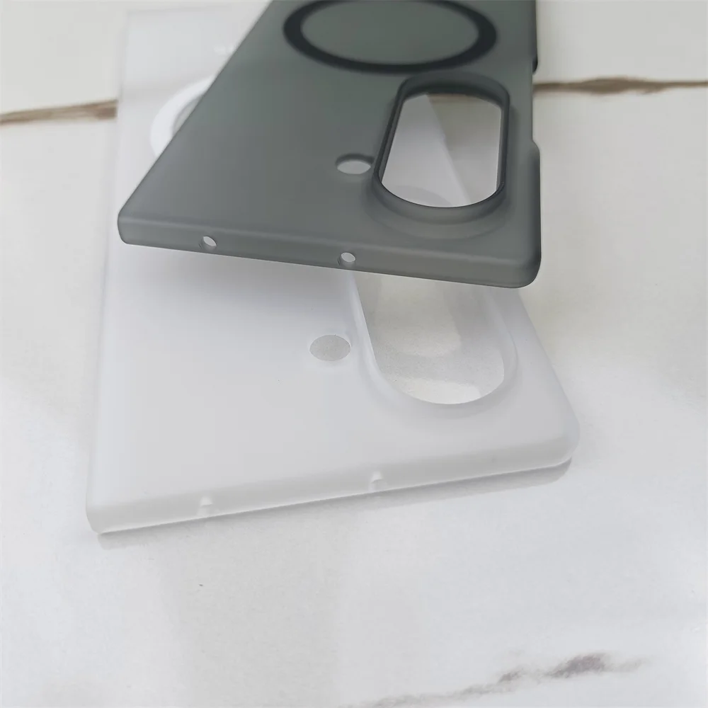 Ice Mist Transparent Magnetic Shockproof Phone Case - Hard Matte Back Cover