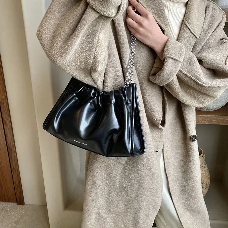 Free Shipping New Chain PU Women's Bag High Quality Versatile Fashion Shoulder Bag Large Capacity Trendy Casual Crossbody Bag