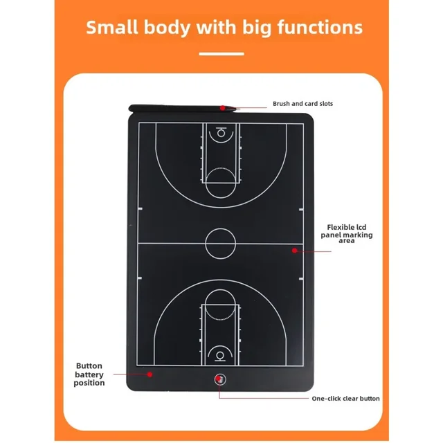 Erasable Football Tactical Board Electronic LCD Coach Board Training Boards with Stylus 16/10Inch 5