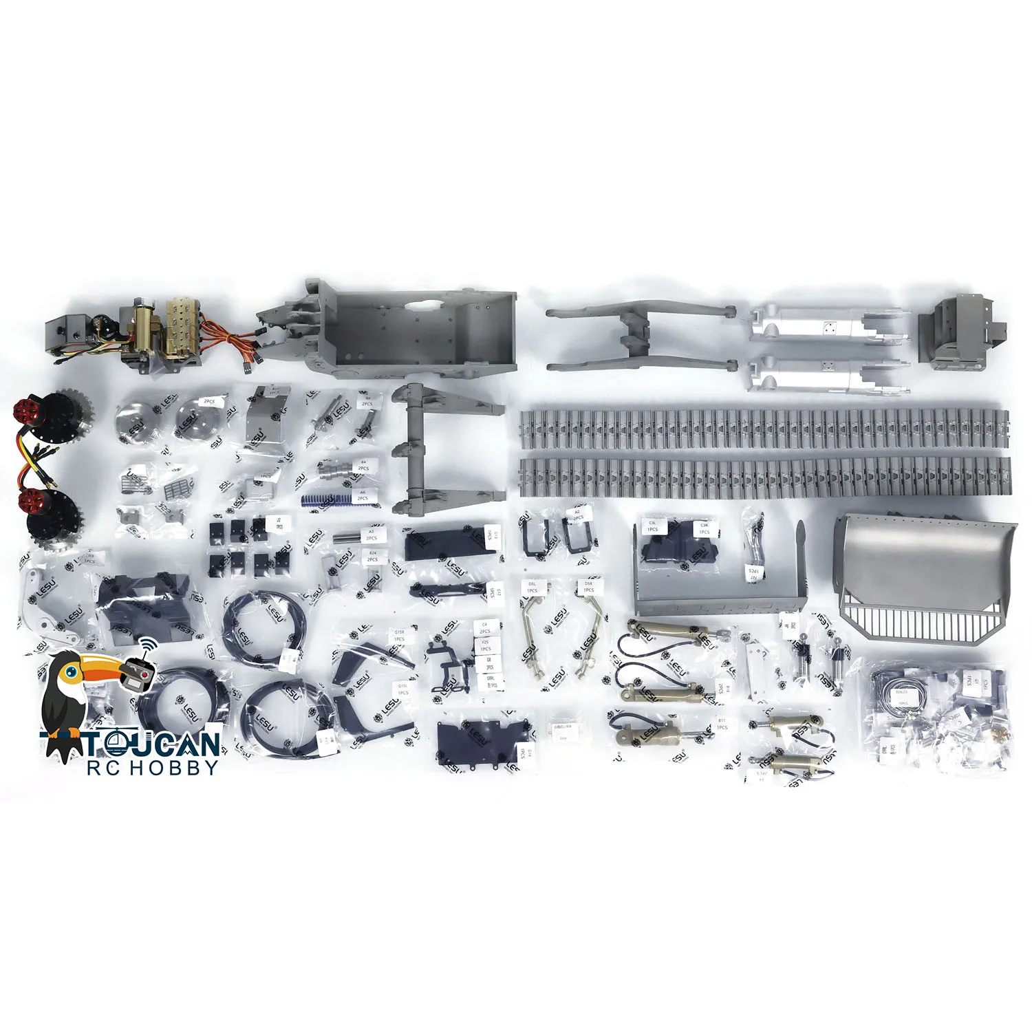 SALE LESU 636 1/14 RC Hydraulic Loader KIT Crawler Full Metal Loader Model Light Sound RC Unassembled Unpainted Cars Toy TH20450 2