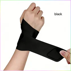 Sleek Adjustable Wrist Strap - Breathable Support for Pain Relief and Fitness (Black(1pc))