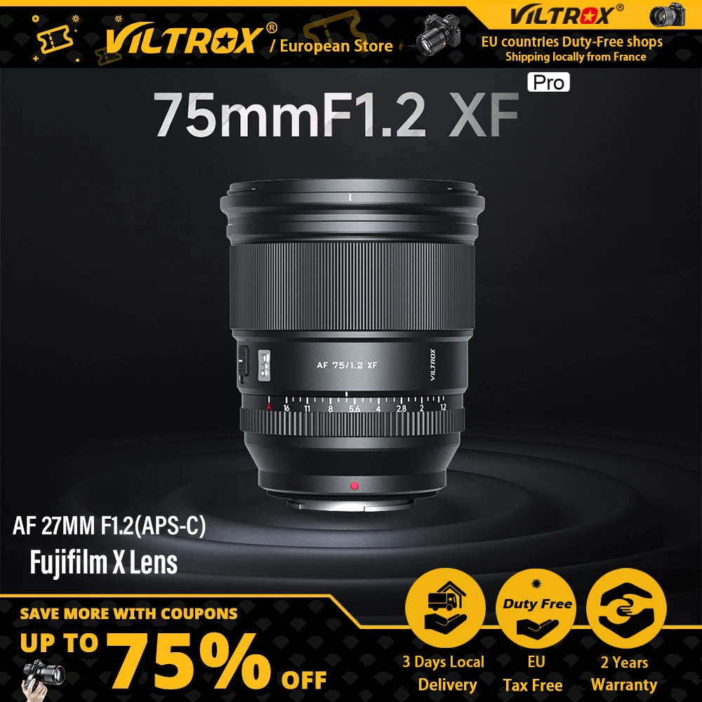 Viltrox 27Mm F.1.2 75Mm F1.2 Pro Obiettivo Della Fotocamera Fuji Xf Obiettivo Ultra Large Aperture Aps-C Prime Progettato Per Fotocamere Fujifilm X Mo