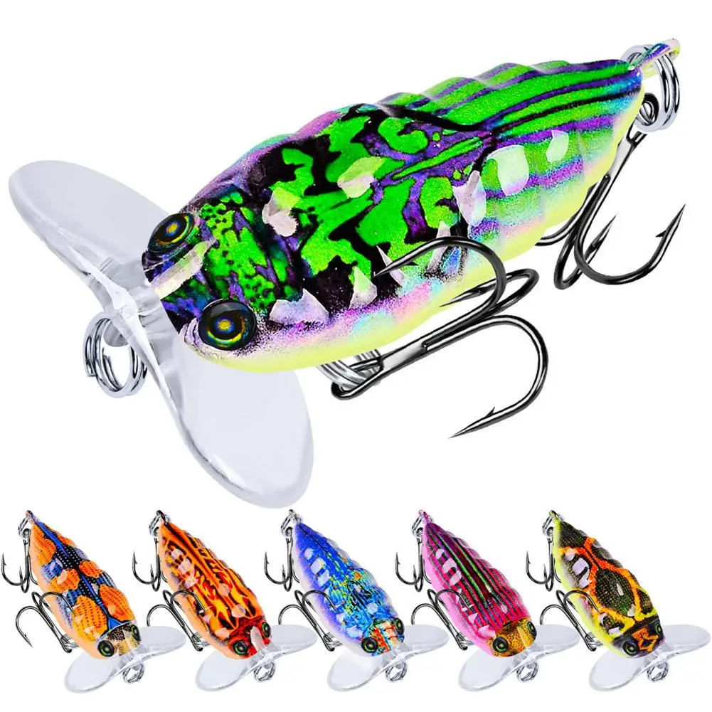 

4cm/4g Cicada Artificial Fishing Lures 3d Eyes Colorful Lure Fake Bait Fishing Tackle For Fishing Lovers