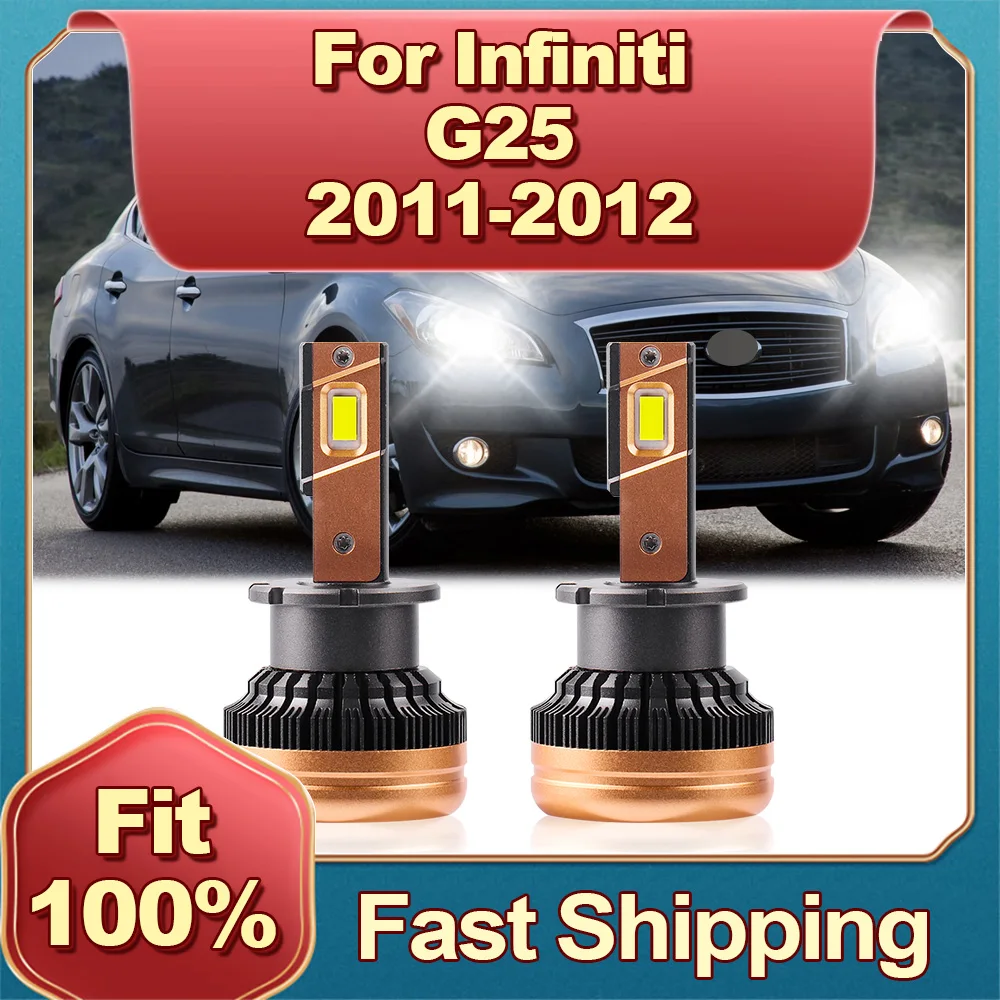 

D2S High Power LED Canbus Headlights Turbo 50000LM 6000K Low Beam Plug and Play Car Light Auto Lamp For Infiniti G25 2011 2012