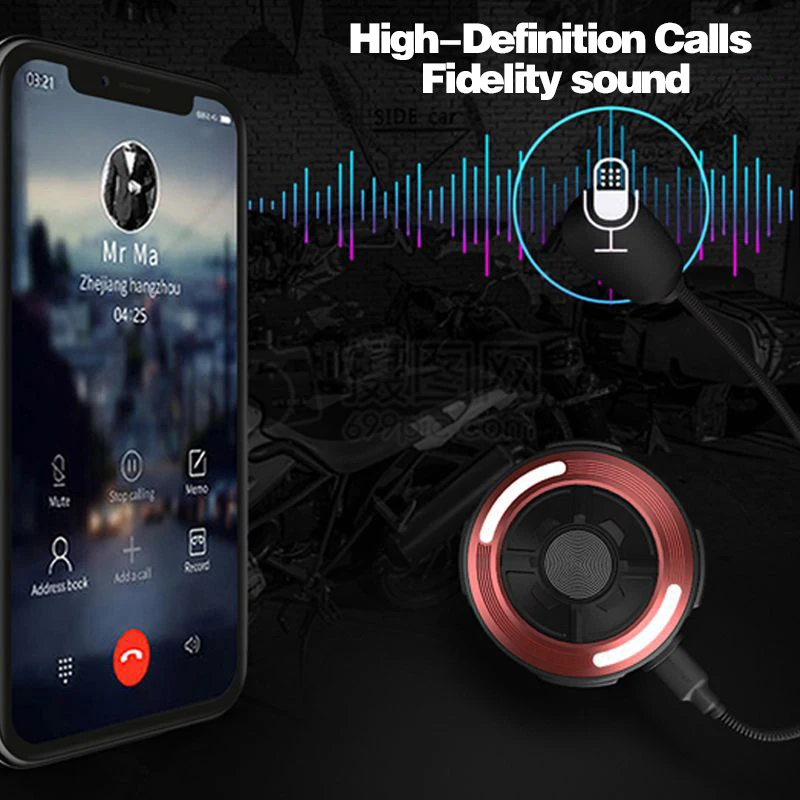 KEBIDUMEI Motorcycle Bone Conduction Bluetooth Helmet Headset Waterproof Wireless Headphone Handsfree Stereo Music P