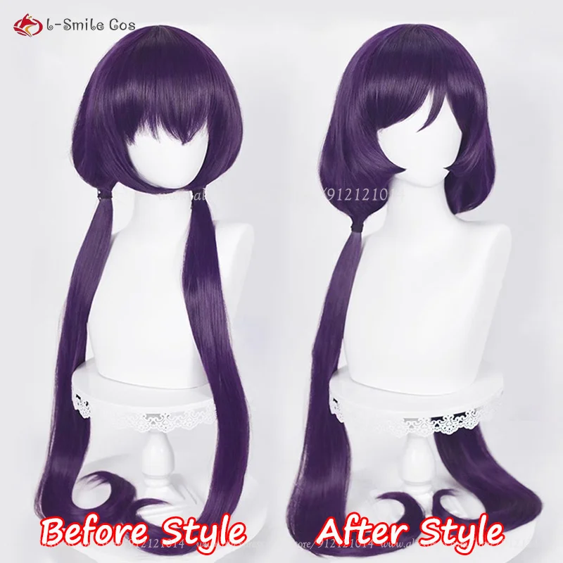 Nozomi Tojo Cosplay Perücke 100cm Lila Schwarz mit Doppelpferdeschwanz Hitzebeständig + Haarnetz 13 Nozomi Tojo Cosplay Perücke 100cm Lila Schwarz mit Doppelpferdeschwanz Hitzebeständig + Haarnetz 2