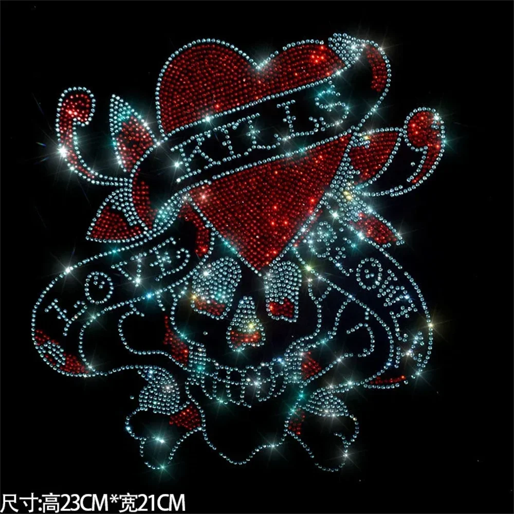 

Блестящие модные большие тканевые пасты в виде черепа, горячие бриллиантовые блестки, сделай сам, одежда, футболка, декоративные нашивки, аксессуары для одежды