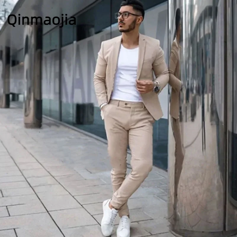 

Костюм, Цветной индивидуальный мужской костюм, облегающий смокинг для жениха, мужской свадебный костюм, мужские брюки для жениха, одежда