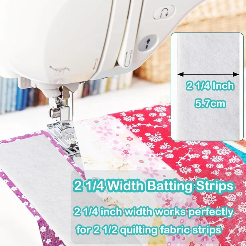 2Roll Jelly Roll Batting Strip 2 1/4In Cotton Blend Fleece Batting On A Roll Total 70Yard For Jelly Roll Rugs,Throw Rugs 2