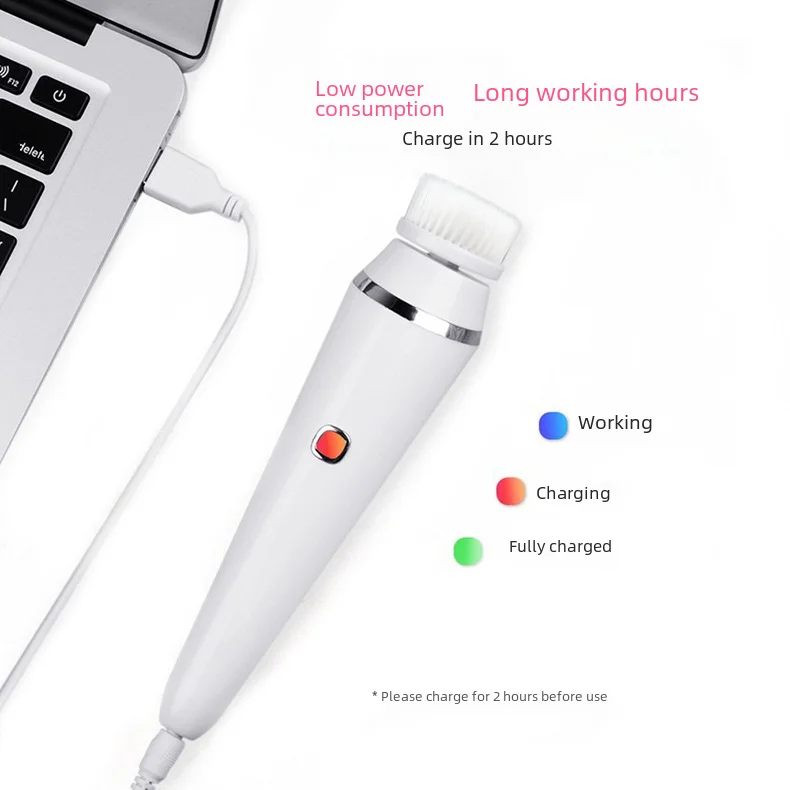 Four-in-one Electric Face Cleaning Brush Waterproof Rotating Makeup Remover Brush Pore Cleaning Washer Bath Brushes Face Care