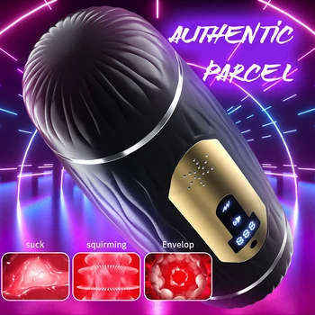 Automatic Masturbation Cup for Men Blowjob Vibrator Machine Pocket Pussy Heating Realistic Vagina Adult Sex Toys 18+ Male Goods
