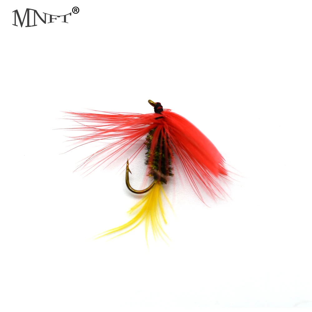 Mnft 10 Pz 10 # Oliva Ala Rossa Mayfly Pavone Seta Corpo Trota Pesca Mosche Secche Esche