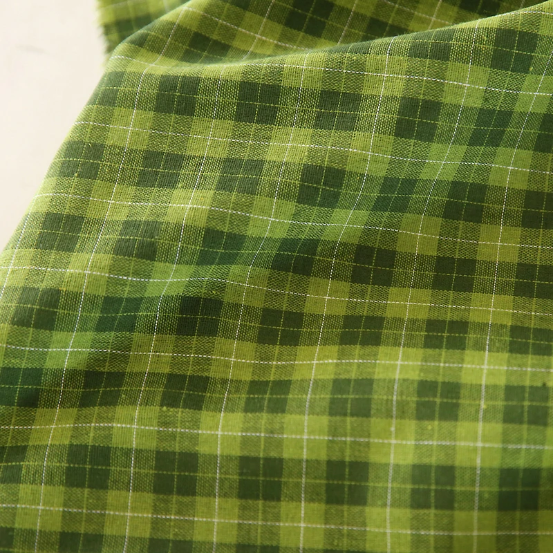 Pitaya Farbe karierter Stoff Frühling und Sommer garngefärbter Polyester-Baumwolle gewaschener Stoff Hemdkleid Kleidung DIY roter karierter Stoff – Detail 8