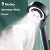 Black Silver Shower Head High Pressure 5 Modes Water Saving Nozzle Powerful Pressurized Spa Handheld Showers Bathroom accessorie 2
