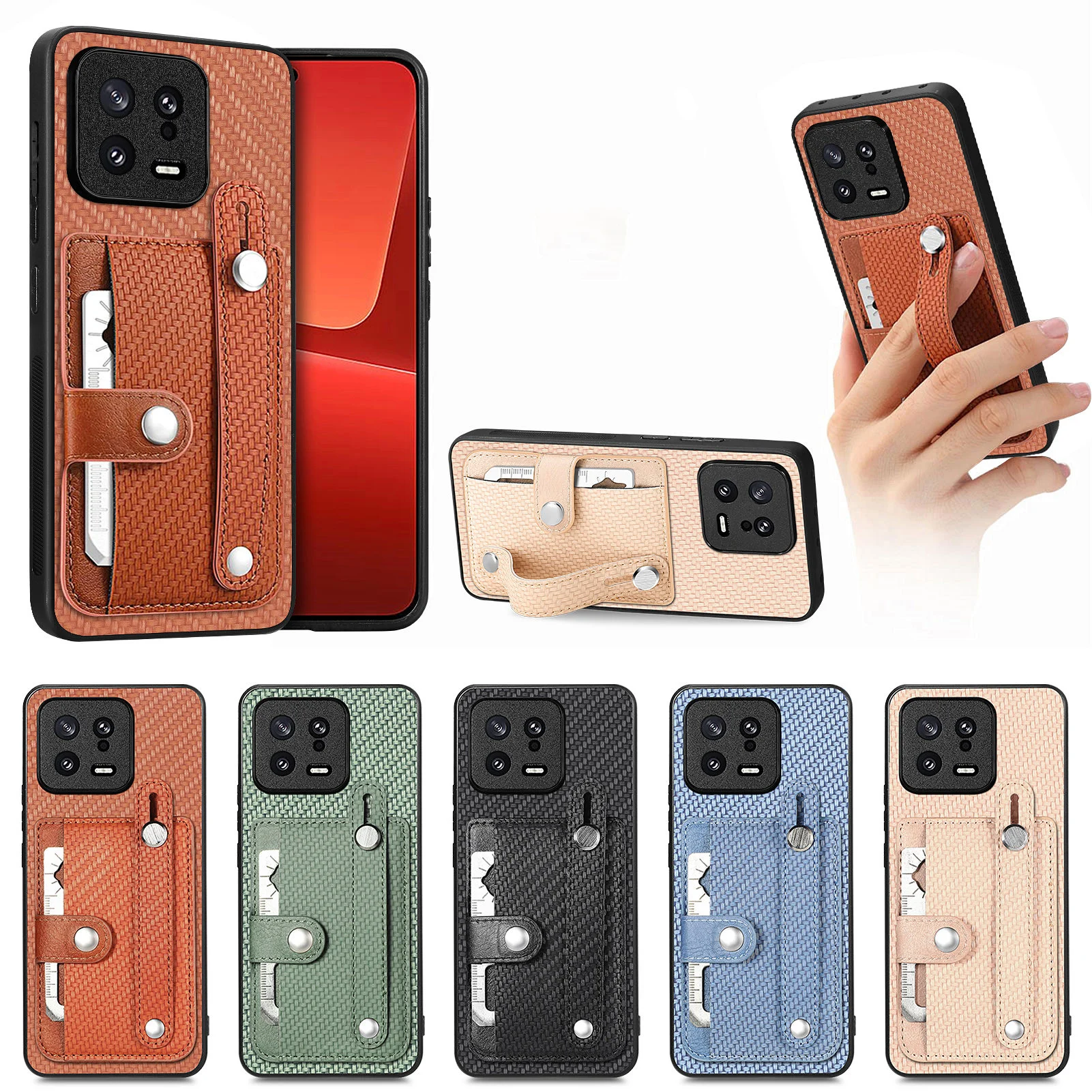 

Fiber Pattern Soft TPU Case For Xiaomi Mi 13 12S 12X 12T 11T 11i 10T Lite Poco F3 X3 NFC Redmi Note 11 Pro 11S Card Holder Cover