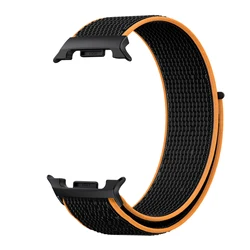 Premium Nylon Sport Strap - Smartwatch Accessory for Enhanced Comfort and Style (Black Orange)