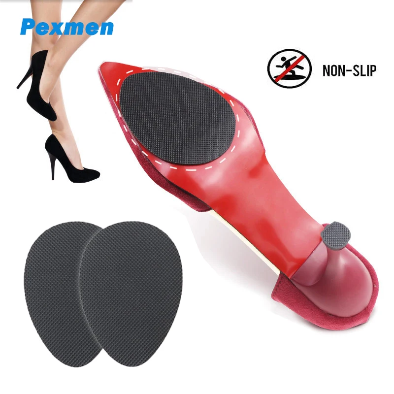 Pexmen 2Pcs Anti-Slip Shoe Stickers Self-Adhesive Shoe Grips Sole Protector for High Heel Shoes Pads on Bottom of Shoes heel grips cushions inserts high heel sponge cushions pad loose shoes heel protectors self adhesive heel cushion pads