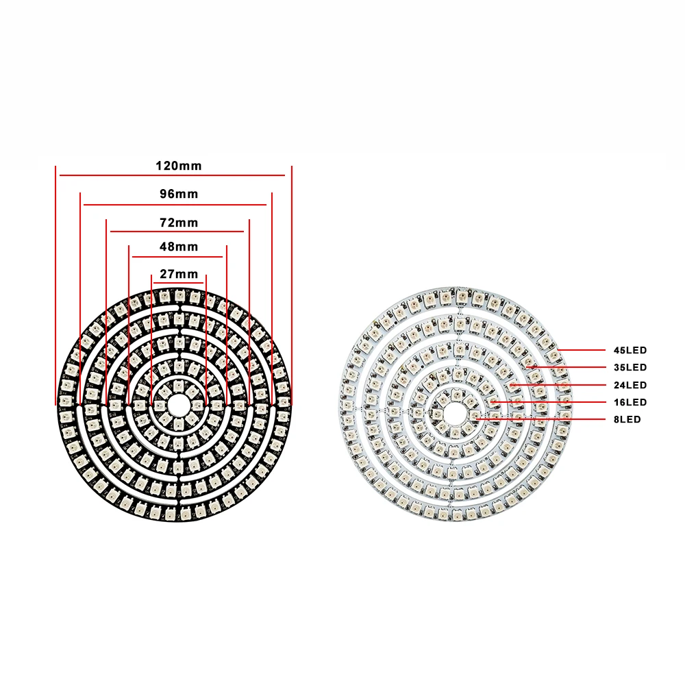 Enhanced LED Ring Light - Individually Addressable RGBIC Circle Strip