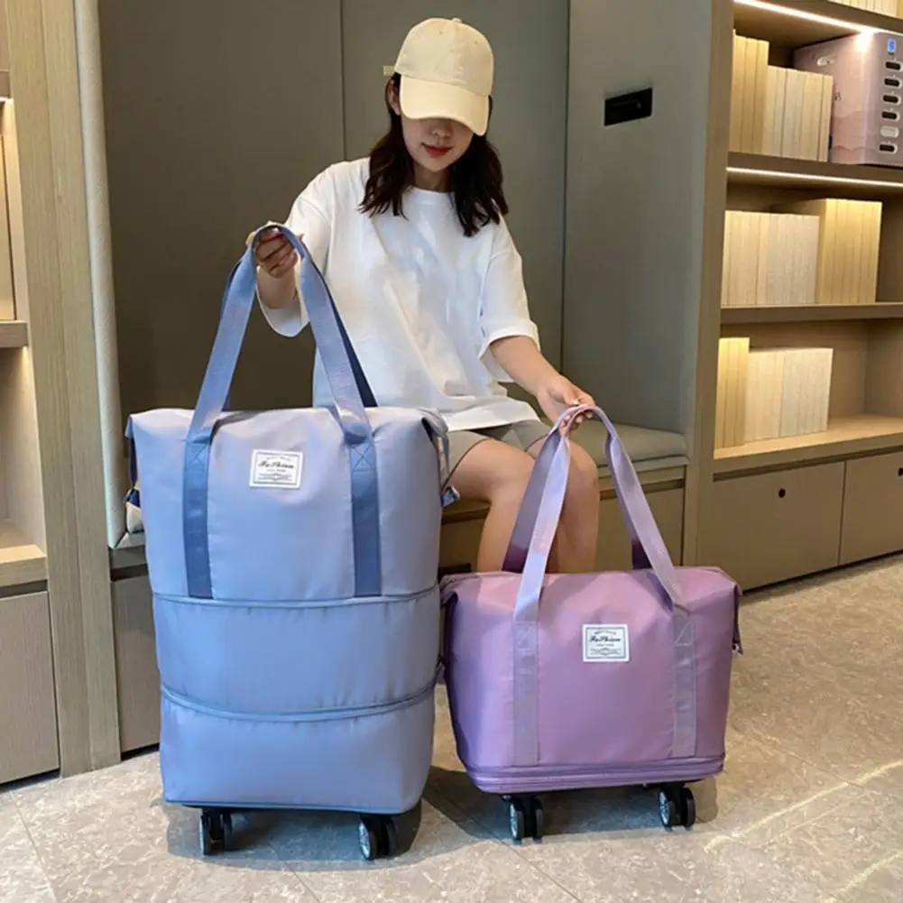 Travel Duffel Bag Dry Wet Separation Oxford Cloth Detachable Wheels Single Shoulder Bag Large Capacity Waterproof Handbag