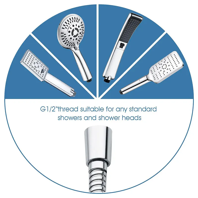 Shower Hose Replacement Handheld Shower Head Hose Attachment G1/2 Insert Nut Durable Flexible Anti-twist For Bidet Sprayer shower hose
