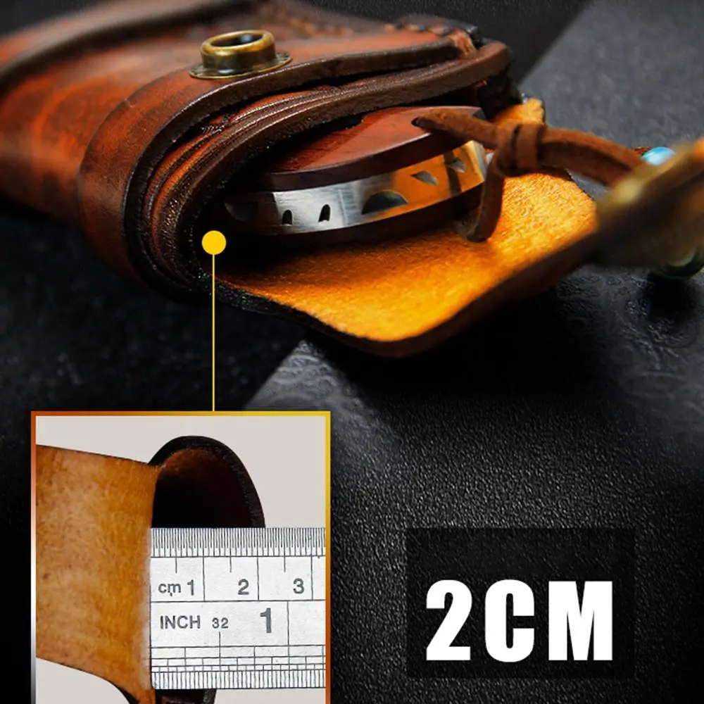Pocket Hunt Leather Sheath Holder Fold Knife Tool Flashlight Case Camp Outdoor Carry Belt Loop Case