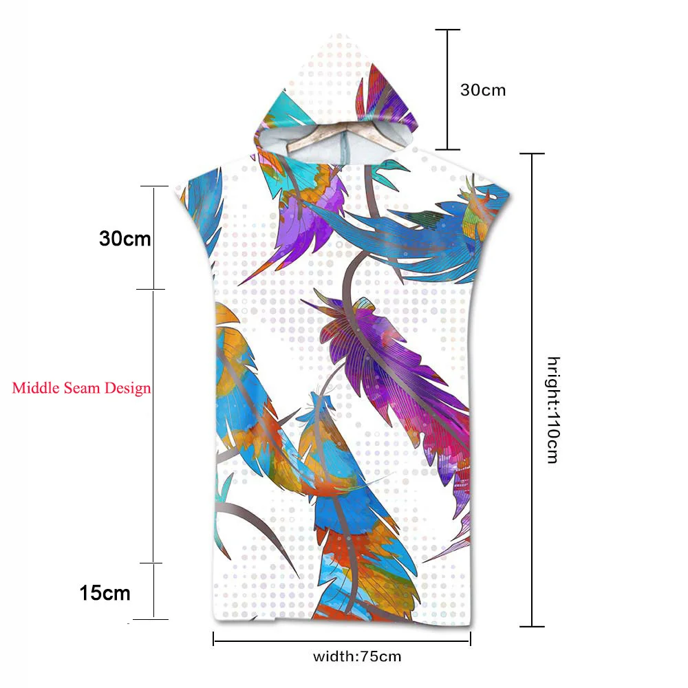 Description Picture 4 of itemAdult Kids Beach Towel Quick Dry Hooded Cloak Children Women Large Bath Towels Sand Free Poncho Bathrobe For Summer Swim Surf