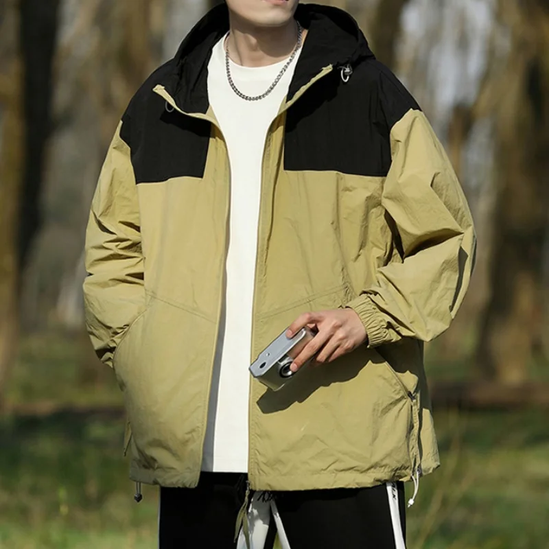 Outdoor Summer Spring Sun-Protection Jacket Sunscreen Hooded Jacket Thin Coat Men Couple Cool Loose Versatile Sunscreen Clothing