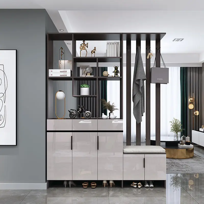 

Entrance shoe cabinet, entrance cabinet, integrated screen partition cabinet, living room modern, simple and luxurious style, en