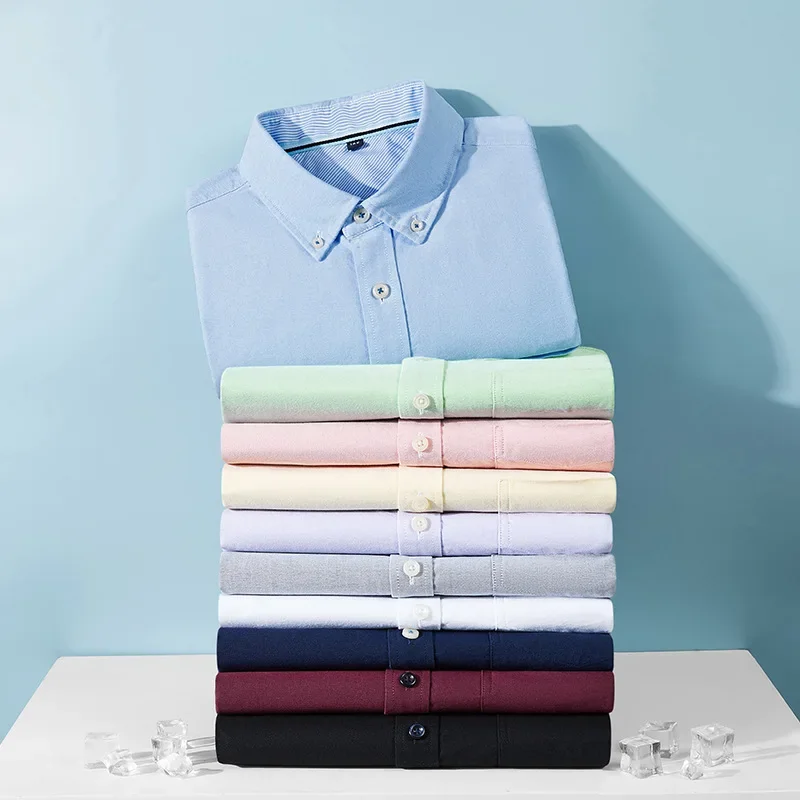 

Новое поступление, модная летняя рубашка, Высококачественная Хлопковая мужская многоцветная рубашка из ткани «Оксфорд», спиннинг с короткими рукавами, супербольшая модель