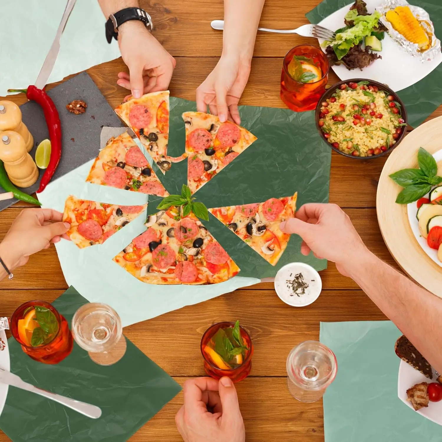 400 Sheets Sage Green Wax Paper – Gradient Green Greaseproof Deli Wrapping Sheets, Oil-... - SKU SSWP1951 - UGI Packaging