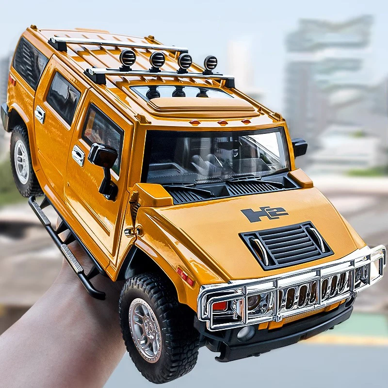 Large 1:18 Hummer H2 Alloy Off Road Car Diecast Metal Model Sound