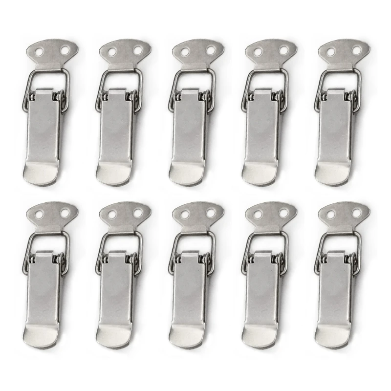 C7AD 10 PCS 가방 토글 캐치 잠금 래치 걸쇠 악세사리 도구에 대 한 실버 장식 Hasp 잠금 상자 실용적인 잠금 내구성